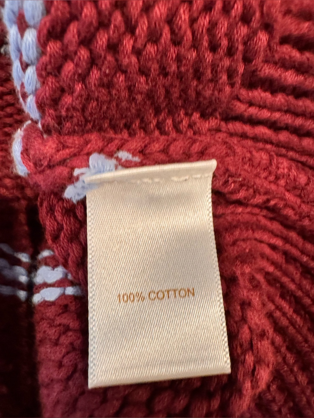 NWT Caroline Constas Burgundy Blue Striped Cotton Cardigan Women's Large Preppy - Picture 5 of 6